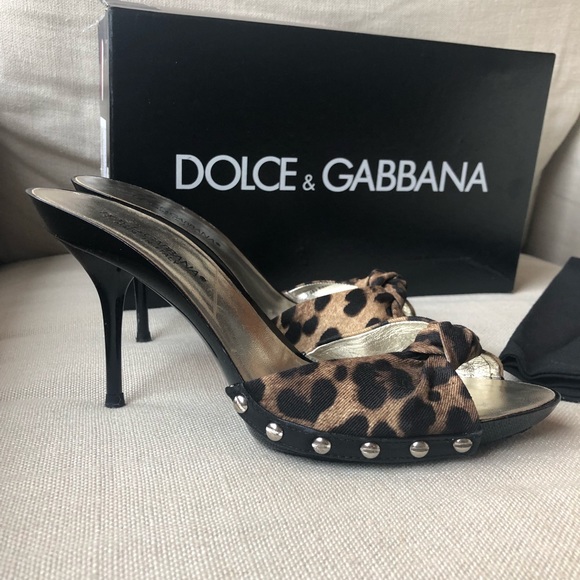 Dolce & Gabbana Shoes - Dolce & Gabbana Studded Leopard Heels